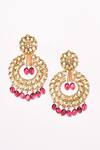 Buy_Samyukta Singhania_Maroon Beads Stones And Embellished Dangler Earrings _Online_at_Aza_Fashions