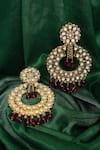 Shop_Samyukta Singhania_Maroon Beads Stones And Embellished Dangler Earrings _Online_at_Aza_Fashions