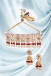 Shop Samyukta Singhania Maroon Beads, Stones Embellished Choker Necklace Set at Aza Fashions Shop_Samyukta Singhania_Maroon Beads, Stones Embellished Choker Necklace Set_at_Aza_Fashions