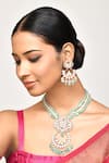 Buy_Samyukta Singhania_Blue Beads Work Pendant Necklace Set _at_Aza_Fashions