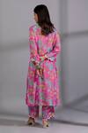 Shop_Pants And Pajamas_Pink Cotton, Silk Sequins, Embroidery Floral Digital Print Kurta And Pant Set_at_Aza_Fashions