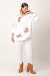 Buy_Jajaabor_Ivory Cotton Linen Embroidery Tiger Collared Neck Scattered Shirt With Pant _at_Aza_Fashions