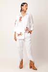 Shop_Jajaabor_Ivory Cotton Linen Embroidery Tiger Collared Neck Scattered Shirt With Pant _Online_at_Aza_Fashions