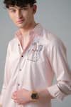 Amrit Dawani_Pink Cotton Embroidery Horse Shirt _at_Aza_Fashions