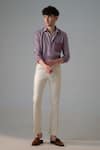 Amrit Dawani_Purple Cotton Gradient Tone Shirt_Online_at_Aza_Fashions