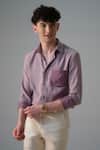Shop_Amrit Dawani_Purple Cotton Gradient Tone Shirt_Online_at_Aza_Fashions