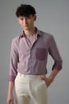 Amrit Dawani_Purple Cotton Gradient Tone Shirt_at_Aza_Fashions