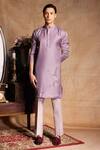 Buy_Amrit Dawani_Purple Staple Silk Placement Embroidery Flying Birds Kurta With Pant _at_Aza_Fashions