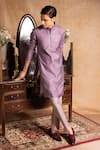 Buy_Amrit Dawani_Purple Staple Silk Placement Embroidery Flying Birds Kurta With Pant _Online_at_Aza_Fashions