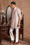 Amrit Dawani_Ivory Cotton, Silk Embroidery Lucknowi Work Kurta With Pant _Online_at_Aza_Fashions