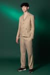 Amrit Dawani_Beige Tanzanian Linen Solid Shirt And Pant Set _Online_at_Aza_Fashions