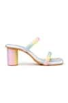 Tic Tac Toe Footwear_Multi Color Embellished Unicorn Strap Block Heels _Online_at_Aza_Fashions