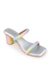 Shop_Tic Tac Toe Footwear_Multi Color Embellished Unicorn Strap Block Heels _at_Aza_Fashions