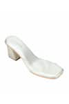 Buy_Tic Tac Toe Footwear_Silver Diamond Studded Block Heels_Online_at_Aza_Fashions