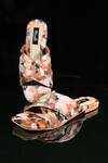 Buy_Miraki_Brown Abstract Print And Quilted Flats _at_Aza_Fashions