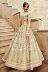 Shop_Annus Creation_Green Silk Embroidered Cutdana High Round Sequin And Bridal Lehenga Set _at_Aza_Fashions