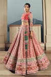 Shop_Annus Creation_Red Silk Embroidered Cutdana Pearl And Sequin Embellished Bridal Lehenga Set _Online_at_Aza_Fashions