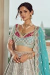 Buy_Annus Creation_Blue Silk Embroidery Cutdana Sweetheart Elephant Zardozi Bridal Lehenga Set _Online_at_Aza_Fashions