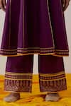 Buy_TIC_Purple Cotton Slub Raqs Colorblock Embellished Anarkali With Palazzo 