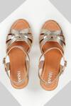 Shop Oroh Gold Cutout Strap Wedges at Aza Fashions Shop_Oroh_Gold Cutout Strap Wedges _at_Aza_Fashions