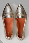 Shop_Oroh_Gold Leather Ballerina Flats_at_Aza_Fashions