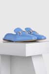 Buy_OROH_Blue Jerez Leather Mules _at_Aza_Fashions