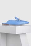 OROH_Blue Jerez Leather Mules _Online_at_Aza_Fashions