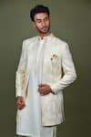 Buy_Soniya G_Off White Crepe Embroidered Resham And Sequin Work & Sherwani Set 