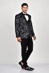 Buy_Soniya G_Black Crepe Embroidered Sequin Tuxedo Waistcoat Set _at_Aza_Fashions