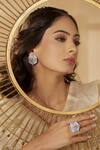 Janvi Sachdeva Design_Yellow Semi Precious Gemstone Hexagon Color Block Enameled Ring _Online_at_Aza_Fashions