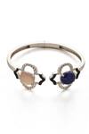 Buy_Janvi Sachdeva Design_Blue Semi Precious Gemstone Mughal Jaal Embellished Bracelet _at_Aza_Fashions