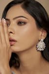 Shop_Janvi Sachdeva Design_Blue Embellished Gemstones Earrings _at_Aza_Fashions