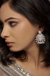 Janvi Sachdeva Design_Blue Embellished Gemstones Earrings _Online_at_Aza_Fashions