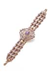 Shop_Janvi Sachdeva Design_Purple Embellished Semi Precious Stones Bracelet_at_Aza_Fashions