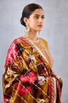 Torani_Yellow Velvet And Crepe Print & Aftaabi Malika Doshala  _Online_at_Aza_Fashions
