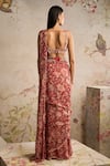 Shop_Ridhi Mehra_Red Glamour Floral Print Saree Set_at_Aza_Fashions