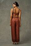Shop_Abstract By Megha Jain Madaan_Brown Cotton Sequins, Beads Tissue Embellished Bralette _at_Aza_Fashions
