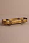 Shop_The Decor Remedy_Gold Brass Floral Pattern Victorian Rectangular Tray_at_Aza_Fashions