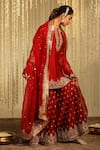 Sheetal Batra_Red Kurta And Sharara Silk Chanderi Embroidered Mishika Paisley Butti Set _at_Aza_Fashions