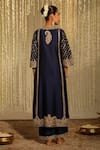 Shop_Sheetal Batra_Blue Kurta And Bottom Silk Chanderi Sabirah Paisley Floral Palazzo Set _at_Aza_Fashions