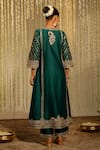 Sheetal Batra_Emerald Green Kurta And Bottom Silk Chanderi Sabirah Floral Palazzo Set _Online_at_Aza_Fashions