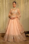 Buy_Sheetal Batra_Pink Blouse And Lehenga Pure Raw Silk Embroidery Kiran Dori Aasiya Bridal Set _at_Aza_Fashions