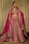 Buy_Sheetal Batra_Pink Blouse And Lehenga Pure Raw Silk Embroidery Amirah Sitaara Bridal Set _at_Aza_Fashions