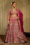 Sheetal Batra_Pink Blouse And Lehenga Pure Raw Silk Embroidery Amirah Sitaara Bridal Set _Online_at_Aza_Fashions