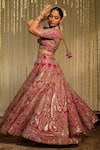 Buy_Sheetal Batra_Pink Blouse And Lehenga Pure Raw Silk Embroidery Amirah Sitaara Bridal Set _Online_at_Aza_Fashions