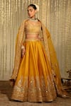 Buy_Sheetal Batra_Yellow Blouse And Lehenga Pure Raw Silk Embroidery Amna Placement Bridal Set _at_Aza_Fashions