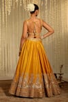 Sheetal Batra_Yellow Blouse And Lehenga Pure Raw Silk Embroidery Amna Placement Bridal Set _Online_at_Aza_Fashions