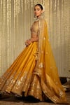 Buy_Sheetal Batra_Yellow Blouse And Lehenga Pure Raw Silk Embroidery Amna Placement Bridal Set _Online_at_Aza_Fashions