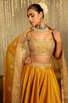 Shop_Sheetal Batra_Yellow Blouse And Lehenga Pure Raw Silk Embroidery Amna Placement Bridal Set _at_Aza_Fashions