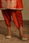 Sheetal Batra_Orange Kurta Silk Chanderi Embroidery Kiran Dori Gulbano And Dhoti Pant Set_Online_at_Aza_Fashions